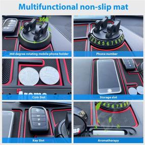 img 1 attached to Maikoa Non-Slip Phone Pad: 4-in-1 Car Phone Holder with Glow in The Dark Feature, 360° Rotation, Aromatherapy, and Anti-Slip Mat – Red (not Luminous), 25x19 cm