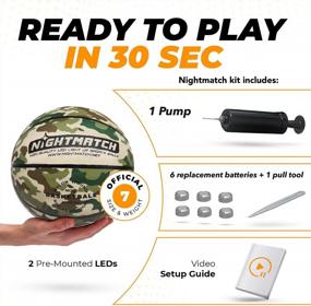 img 3 attached to NIGHTMATCH Premium LED Light Up Basketball - Perfect Glow In The Dark Basketball Size 7 With 2 LEDs, 8 Batteries & 1 Pump - Glow Basketball With Water Resistance - Birthday & Christmas Gifts For Kids