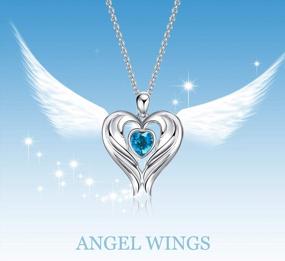 img 1 attached to Shimmering Sterling Silver Angel Wings Birthstone Necklace: Perfect Gift For Women On Valentine'S, Anniversaries, And Birthdays