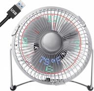 ⏰ lichamp настольный usb-вентилятор с светодиодными часами: вентилятор-часы с плавающим led-дисплеем времени - диаметр 7 дюймов. логотип
