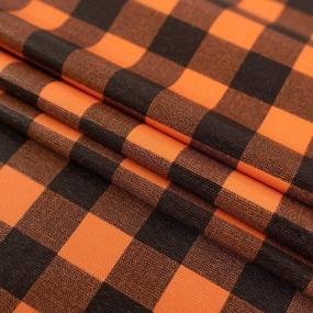 img 1 attached to Sancua Checkered Vinyl Rectangle Tablecloth - 52 X 70 Inch - 100% Waterproof Oil Spill Proof PVC Table Cloth, Wipe Clean Table Cover Dining Table, Buffet Party And Camping, Orange And Black