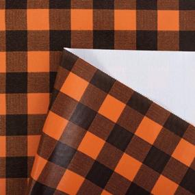 img 2 attached to Sancua Checkered Vinyl Rectangle Tablecloth - 52 X 70 Inch - 100% Waterproof Oil Spill Proof PVC Table Cloth, Wipe Clean Table Cover Dining Table, Buffet Party And Camping, Orange And Black