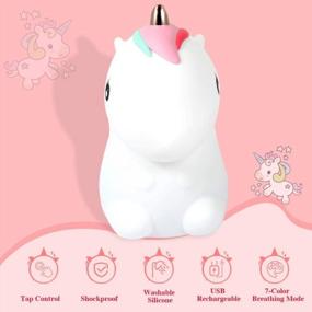 img 2 attached to Unicorn Night Light Gifts For Girls Kids Ages 2-8, Best Christmas Presents For Toddlers & Preschoolers, Cute Bedroom Decorations.