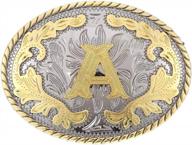 large gold western belt buckle with initials abcdefg to y for men and women (abc-z) logo