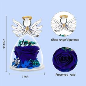 img 1 attached to Romantic Valentine'S Day Gifts For Mom: Blue Rose Flower Angel Figurines!