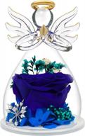 romantic valentine's day gifts for mom: blue rose flower angel figurines! logo