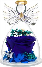 img 4 attached to Romantic Valentine'S Day Gifts For Mom: Blue Rose Flower Angel Figurines!