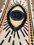 img 1 attached to Super Soft Velvet Blue Evil Eye Round Area Rug - Creative Tribal Style Non-Slip Floor Carpet For Bedroom, Living Room, Nursery Decor - 2Ft Vintage Throw Rug By HAOCOO review by Beth Clark