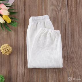 img 1 attached to BULINGNA Toddler Kids Baby Boy Girl Cotton Linen Elastic Harem Long Pants Bloomers Casual Joggers - Enhanced SEO