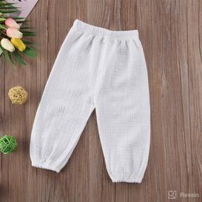 img 2 attached to BULINGNA Toddler Kids Baby Boy Girl Cotton Linen Elastic Harem Long Pants Bloomers Casual Joggers - Enhanced SEO