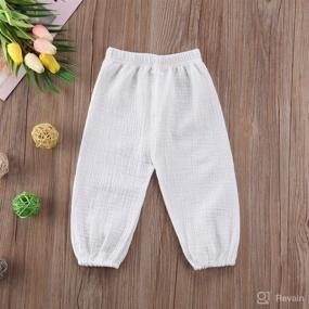 img 3 attached to BULINGNA Toddler Kids Baby Boy Girl Cotton Linen Elastic Harem Long Pants Bloomers Casual Joggers - Enhanced SEO