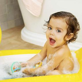img 3 attached to Munchkin Sit And Soak Baby Bath Tub With 4Pk Float And Play Bubbles Bath Toy