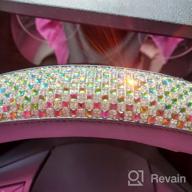 картинка 1 прикреплена к отзыву Jumbo Crystal Rhinestone Steering Wheel Cover With Non-Slip Diamond Leather - Comfy And Sparkly - Universal 15 Inch - Red Color от Carlos Nolan