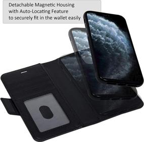 img 1 attached to Navor Universal Car Mount & Detachable Magnetic Wallet Case for iPhone 11 Pro Max [6.5 inch] - Black [IP11PMXVJKTBK]