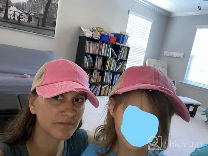 img 1 attached to Funky Junque Mother Daughter Baseball Cap Bundle: Style Hair Up Or Down With Criss Cross & Mesh Back Design review by Tara Hammack