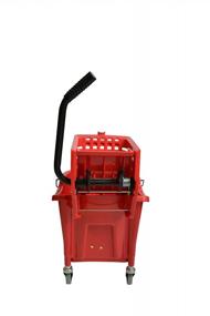 img 2 attached to Janico Inc 35 Quart 8.5 Gallon Side Press Mop Bucket Wringer Combo With 3 Inch Non Marking Metal Casters - Red