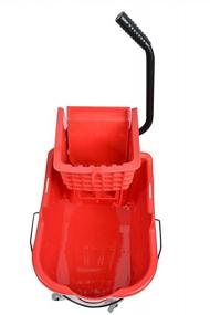 img 1 attached to Janico Inc 35 Quart 8.5 Gallon Side Press Mop Bucket Wringer Combo с 3-дюймовыми не оставляющими следов металлическими роликами - красный