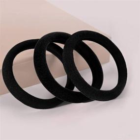 img 1 attached to 👶 OYBUFSH 100PCS Black Seamless Baby Hair Ties - Premium Cotton Elastics for Tiny Kids - Thick Ponytail Holders for Girls and Toddlers (1 Inch Diameter)