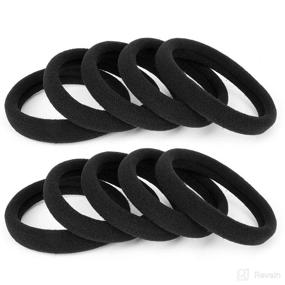 img 3 attached to 👶 OYBUFSH 100PCS Black Seamless Baby Hair Ties - Premium Cotton Elastics for Tiny Kids - Thick Ponytail Holders for Girls and Toddlers (1 Inch Diameter)