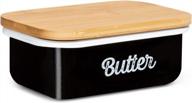 farmhouse-style butter dish with lid - ceramic countertop butter keeper for fridge and tabletop логотип