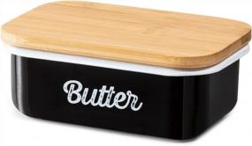 img 1 attached to Farmhouse-Style Butter Dish With Lid - Ceramic Countertop Butter Keeper For Fridge And Tabletop