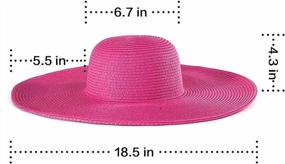 img 2 attached to Summer Beach Hat With Wide Brim For Women - Stylish Straw Floppy Hat With Sun Protection