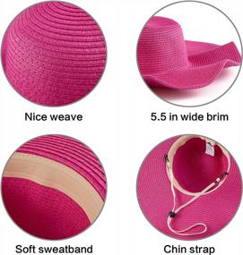 img 1 attached to Summer Beach Hat With Wide Brim For Women - Stylish Straw Floppy Hat With Sun Protection