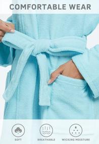 img 1 attached to Soft Terry Cloth Women'S Kimono Bathrobe - Lightweight Knee-Length Bath Gown For Comfortable Lounging