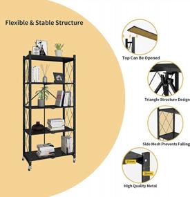 img 1 attached to Get Organized With BENOSS Foldable Metal Storage Shelves - Heavy-Duty, No Assembly, And Portable!