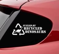 🦕 quirky bumper sticker: fueled by recycled dinosaurs vinyl decal логотип