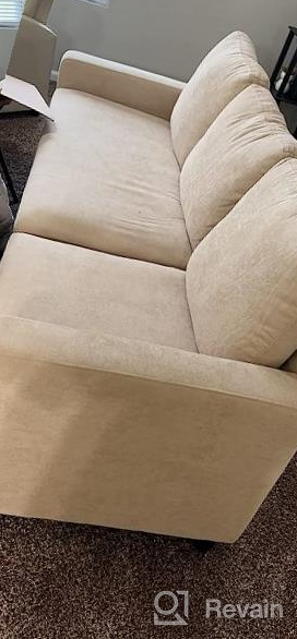 img 1 attached to HONBAY Convertible Sectional Sofa Couch, L-Shaped Linen Fabric Reversible Small Space Seating, Dark Beige review by Terrance Haralson