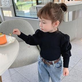 img 3 attached to Toddler Sleeve Ribbed Turtleneck Clothes Apparel & Accessories Baby Girls better for Clothing