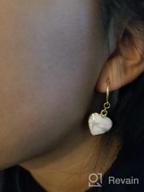 img 1 attached to 💖 Colorful Natural Stone Love Heart Earrings - Trendy Women's Drop Dangle Gold Tone Post Earrings for Gifting review by Dave Giri