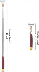 img 2 attached to Rirether Back Scratcher - Wood Handle Extendable Itch-Relief Tool With Telescoping Stainless Steel Tube - Wide Scratching Claw, Non-Slip Grip, Rolling Bead Massager - Compact And Portable, 2 Pack