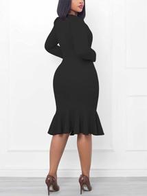 img 1 attached to Elegant Long Sleeve Bodycon Dress For Women - Perfect For Evening Parties, Formal Events, Work Office Or Business, Crew Neck Design By Salimdy