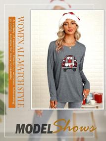 img 2 attached to Get Festive With Dresswel Womens Christmas Elk Print T Shirts And Plaid Graphic Sweatshirts