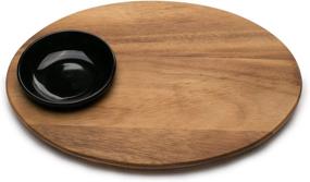 img 4 attached to 2 Piece Ironwood Gourmet Bread Board & Dipping Bowl Set - Acacia Wood