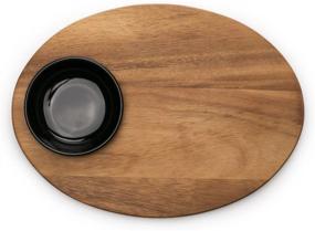 img 2 attached to 2 Piece Ironwood Gourmet Bread Board & Dipping Bowl Set - Acacia Wood