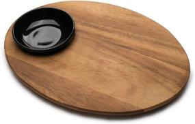 img 3 attached to 2 Piece Ironwood Gourmet Bread Board & Dipping Bowl Set - Acacia Wood