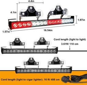 img 2 attached to 2 In 1 32 Inch Emergency Strobe Lights Directional Warning Lights Bar Flash Traffic Advisor Led Safety For Rear Window Wiring Kit With Cigar Lighter Interior Installing For Truck Car (White Red)