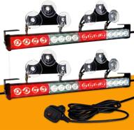 2 in 1 32 inch emergency strobe lights directional warning lights bar flash traffic advisor led safety for rear window wiring kit with cigar lighter interior installing for truck car (white red) логотип