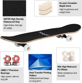 img 3 attached to Beginner-Friendly Skateboard Kit With Repair Accessories- ToyerBee Standard 31'' Skateboard For Kids And Adults