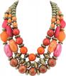 stylish and colorful 3-layer chunky beaded necklace set with earrings for fashionable women - multi-layer collar necklace by bocar logo