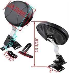 img 2 attached to 👍 Astra Depot Adjustable Plug-in Driver Rider Backrest for Harley Touring FLH FLT Slotted Seat: Ultimate Comfort and Support 1988-2020 (No Pocket)