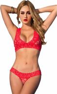 sexy lingerie set for women - etaoline floral lace sheer see through bra & panty логотип