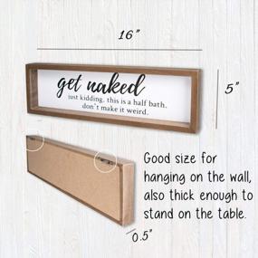 img 2 attached to Add Humor To Your Bathroom With VILIGHT'S Funny Farmhouse Get Naked Sign - 16X5 Inches