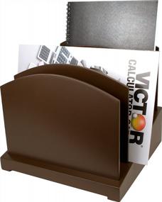 img 3 attached to Деревянный настольный органайзер коричневого цвета для эффективного управления файлами
