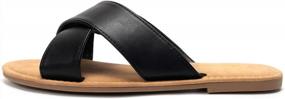 img 3 attached to Stylish And Comfortable Slip-On Flat Sandals For Women: LUFFYMOMO'S Casual Fashion Summer Footwear