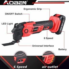 img 1 attached to AOBEN Cordless Oscillating Multi-Tool Kit With Li-Ion Battery - 21V 22000 OPM 4.5° Angle, Includes 18Pcs Accessories For Cutting, Sanding, And Grinding