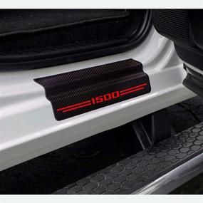 img 3 attached to 🚗 Hong HT Car Accessories Carbon Fiber Door Sill Scuff Protector - Car Entry Guard Scratch Shield Sticker for Dodge Ram 1500 2012-2022 (1500, RED) - Optimized Auto Accessories